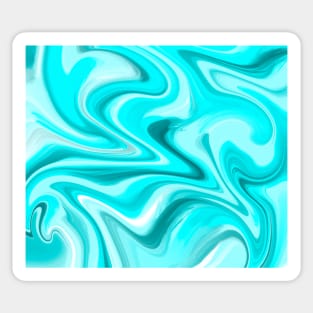 Aqua Blue Marble Swirl Sticker